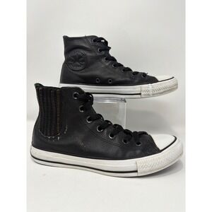 Converse‎ Chuck Taylor All Star High Top Leather Zip Boots Womens Size 7.5 Black